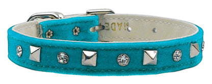 Dog, Puppy and Pet Collar, "Velvet Crystal & Pyramid"