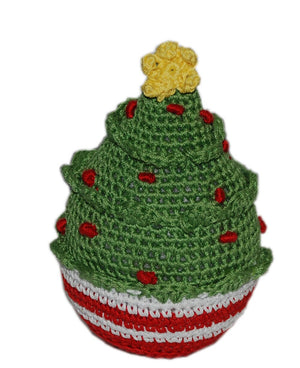 Knit Knacks Organic Cotton Pet& Dog Toys, "Christmas Group" (Choose from: Rudy Reindeer, Christmas Tree, Ornament, Snowman, Gingerbread Man)