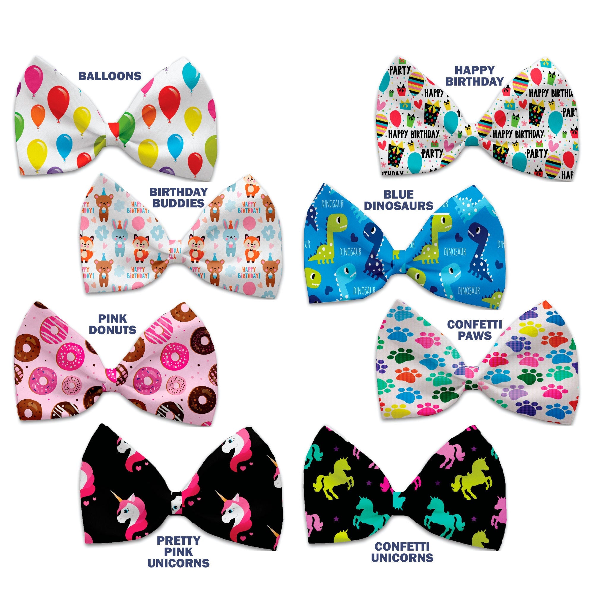 Pet, Dog and Cat Bow Ties, "Happy Birthday Group" *Available in 8 different pattern options!*
