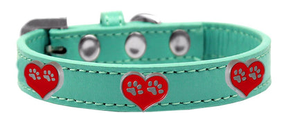 Dog, Puppy & Pet Widget Fashion Collar, "Paw Hearts"