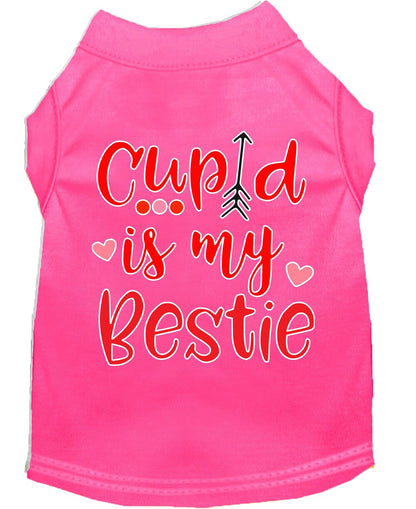 Pet Dog & Cat Shirt Screen Printed, "Cupid Is My Bestie"