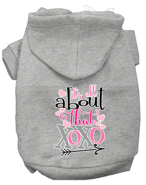 Pet, Dog & Cat Hoodie Screen Printed, "All About That XOXO"