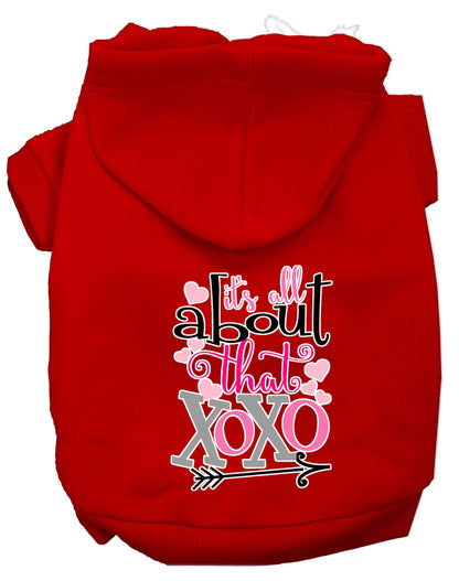 Pet, Dog & Cat Hoodie Screen Printed, "All About That XOXO"