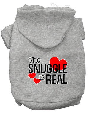 Pet, Dog & Cat Hoodie Screen Printed, "The Snuggle Is Real"