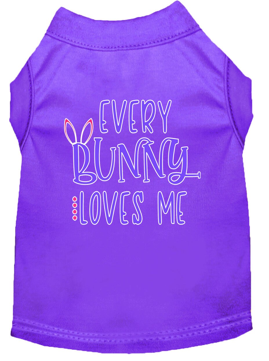 Pet Dog & Cat Shirt Screen Printed, "Every Bunny Loves Me"