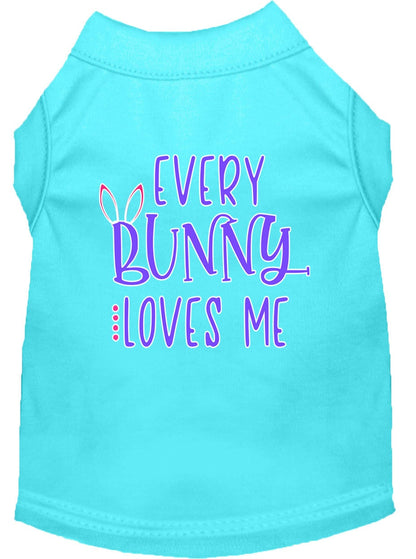 Pet Dog & Cat Shirt Screen Printed, "Every Bunny Loves Me"