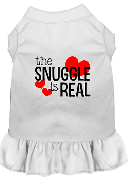 Dog Dress, Pet Dog & Cat Dress Screen Printed, "The Snuggle Is Real"