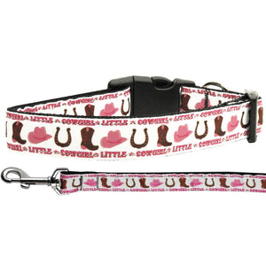 Pet Dog & Cat Nylon Collar or Leash, "Little Cowgirl"