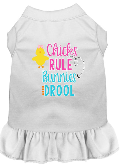 Pet Dog & Cat Dress Screen Printed, "Chicks Rule, Bunnies Drool"