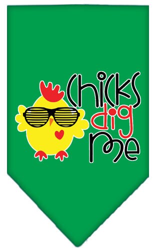 Pet and Dog Bandana Screen Printed, "Chicks Dig Me"