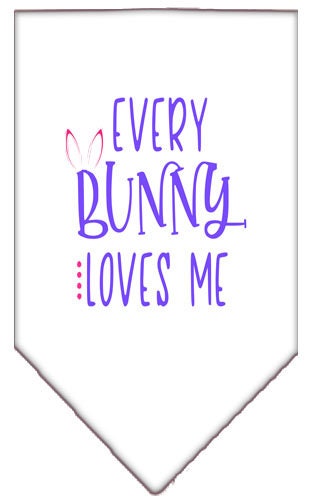 Pet and Dog Bandana Screen Printed, "Every Bunny Loves Me"