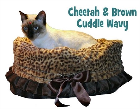 Dog, Puppy & Pet or Cat Reversible Snuggle Bugs Pet Bed, Bag, and Car Seat All-in-One, "Cheetah"