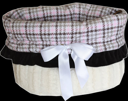 Dog, Puppy & Pet or Cat Reversible Snuggle Bugs Pet Bed, Bag, and Car Seat All-in-One, "Plaids"