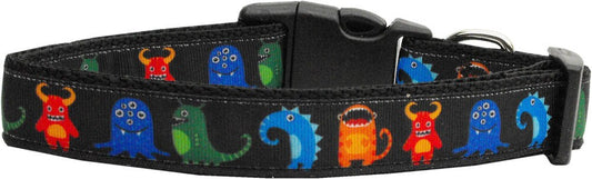 Pet Dog and Cat Nylon Collar or Leash, "Black Monsters"