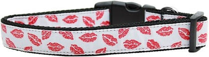 Pet Dog & Cat Nylon Collar or Leash, "Sparkling Smooches"