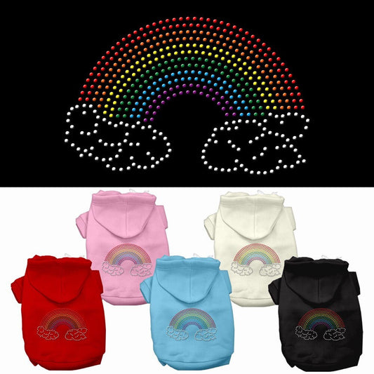 Pet, Dog & Cat Hoodie Rhinestone, "Rainbow"