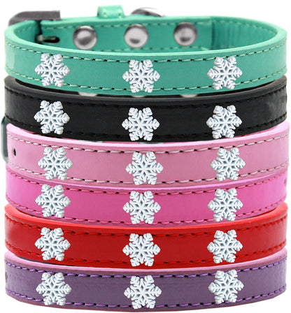 Dog, Puppy and Pet Widget Fashion Collar, "Snowflakes"