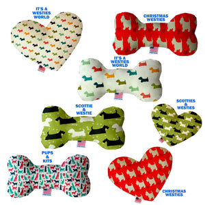 Pet & Dog Canvas or Plush Heart or Bone Toy, "Westie World Group" (Available in different sizes, and 4 different pattern options!)