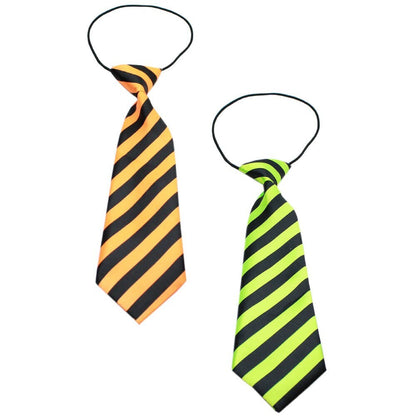 Big Dog Neck Ties, "Bright Stripes" (Choose from: Orange or Lime)