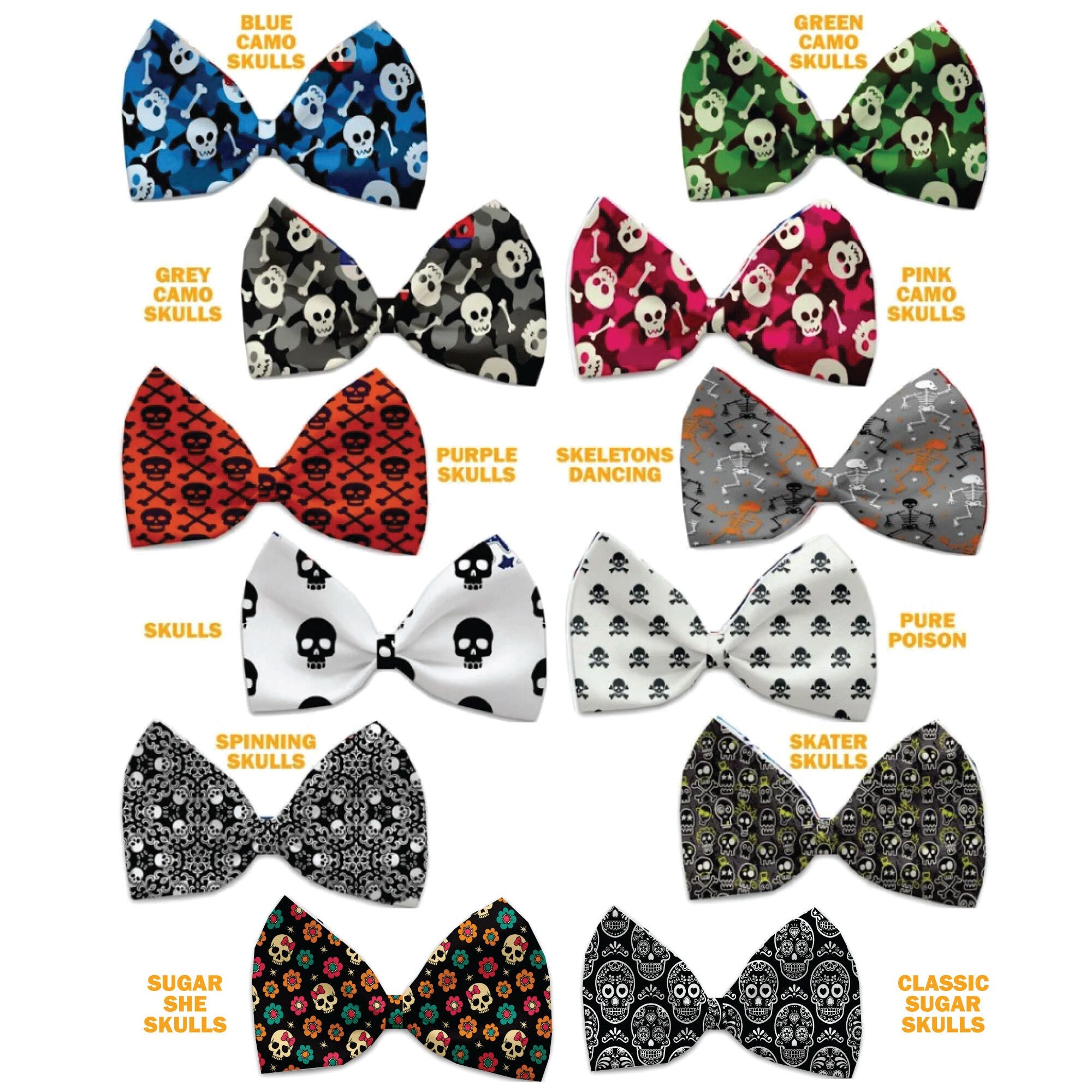 Halloween Pet, Dog and Cat Bow Ties, "Trick-Or-Treat Group" *Available in 10 different pattern options!*