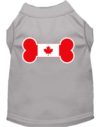 Pet Dog & Cat Shirt Screen Printed, "Bone Shaped Canadian Flag"