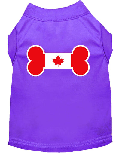 Pet Dog & Cat Shirt Screen Printed, "Bone Shaped Canadian Flag"