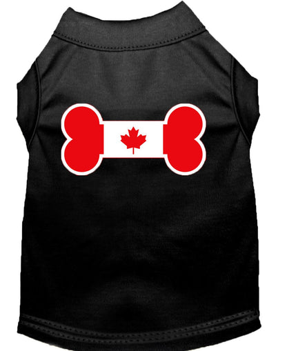 Pet Dog & Cat Shirt Screen Printed, "Bone Shaped Canadian Flag"