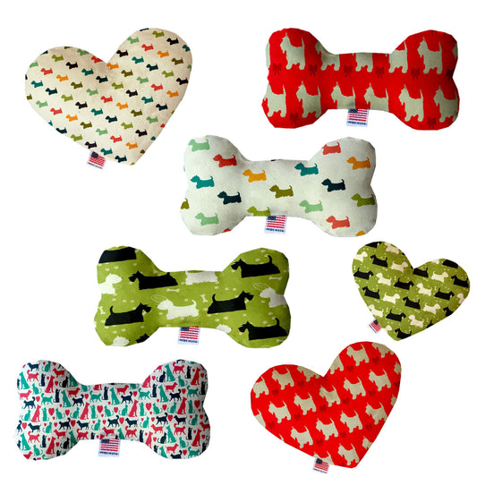 Pet & Dog Canvas or Plush Heart or Bone Toy, "Westie World Group" (Available in different sizes, and 4 different pattern options!)