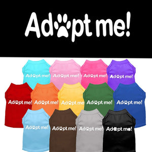 Pet Dog & Cat Shirt Screen Printed, "Adopt Me"