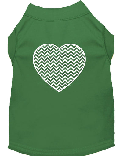 Pet Dog & Cat Shirt Screen Printed, "Chevron Heart"