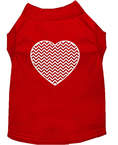 Pet Dog & Cat Shirt Screen Printed, "Chevron Heart"