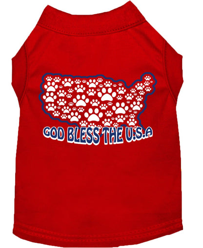 Pet Dog & Cat Shirt Screen Printed, "God Bless The USA"