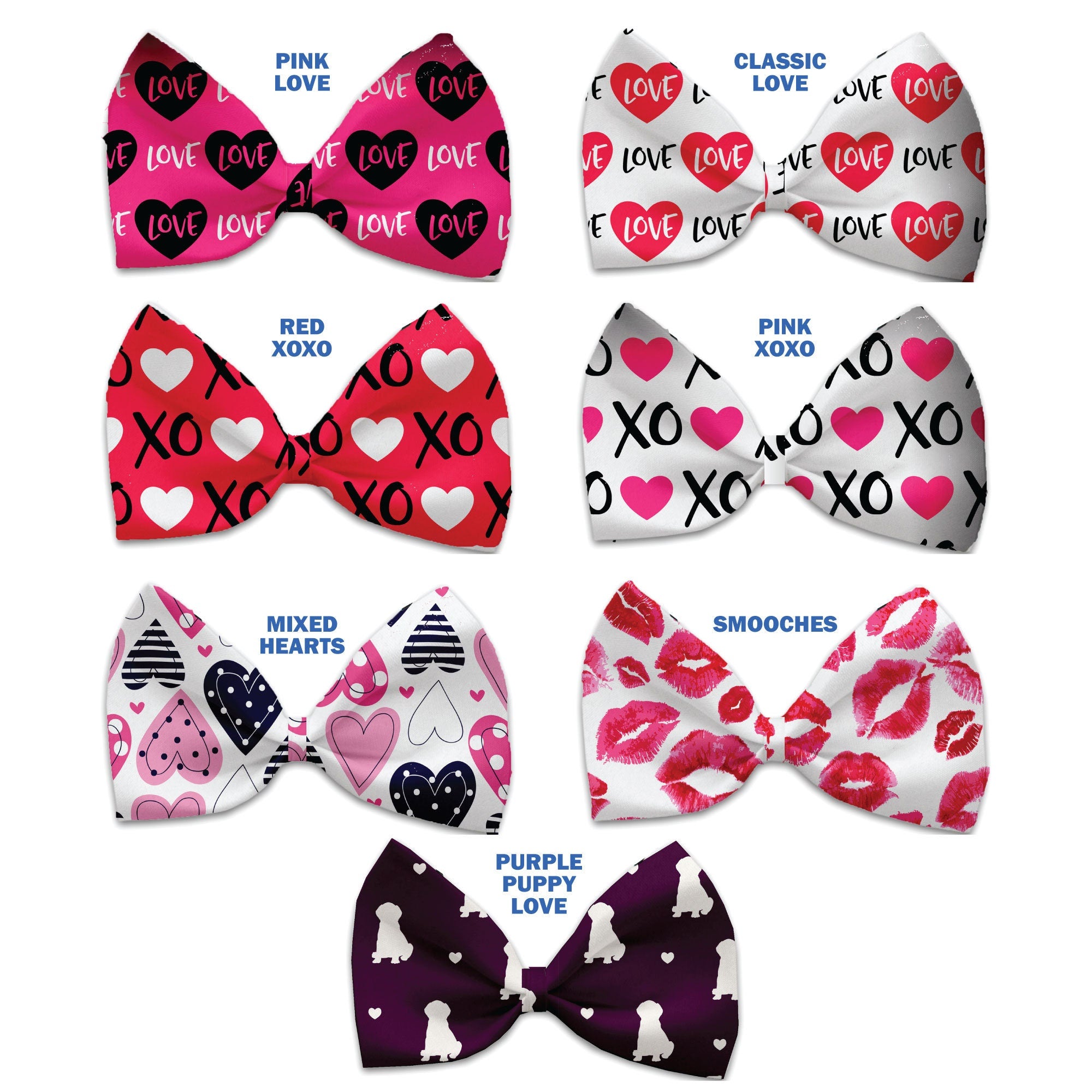 Pet, Dog and Cat Bow Ties, "Sweetheart Group" *Available in 7 different pattern options!*