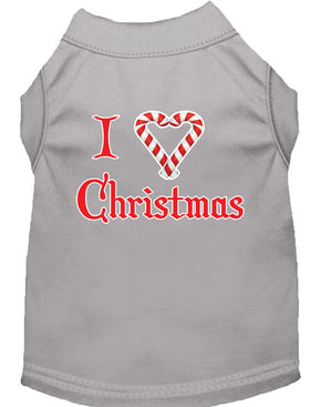 Christmas Screenprinted Dog Shirt, "I Heart Christmas"