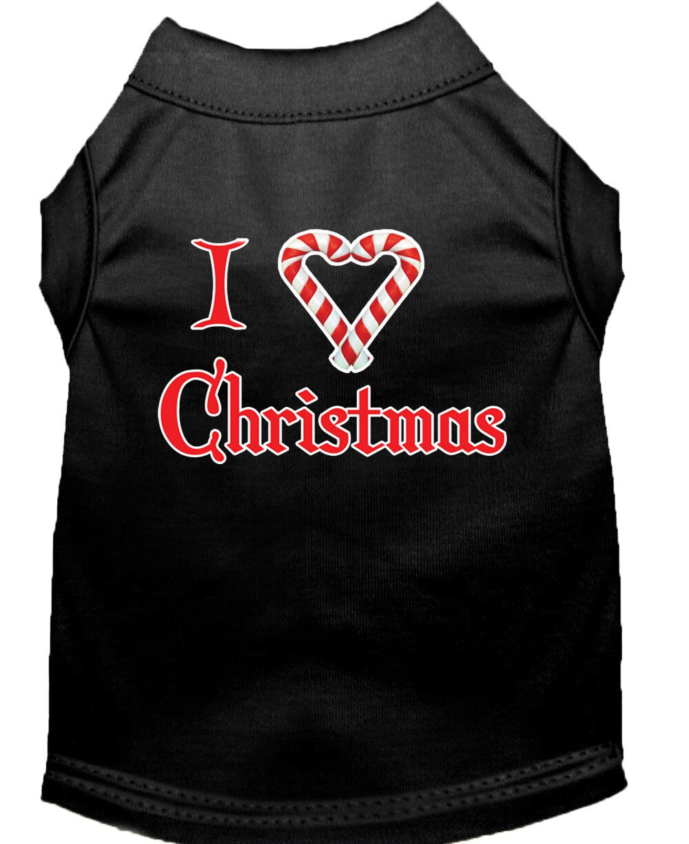 Christmas Screenprinted Dog Shirt, "I Heart Christmas"