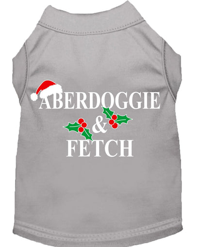 Christmas Screenprinted Dog Shirt, "Aberdoggie & Fetch"