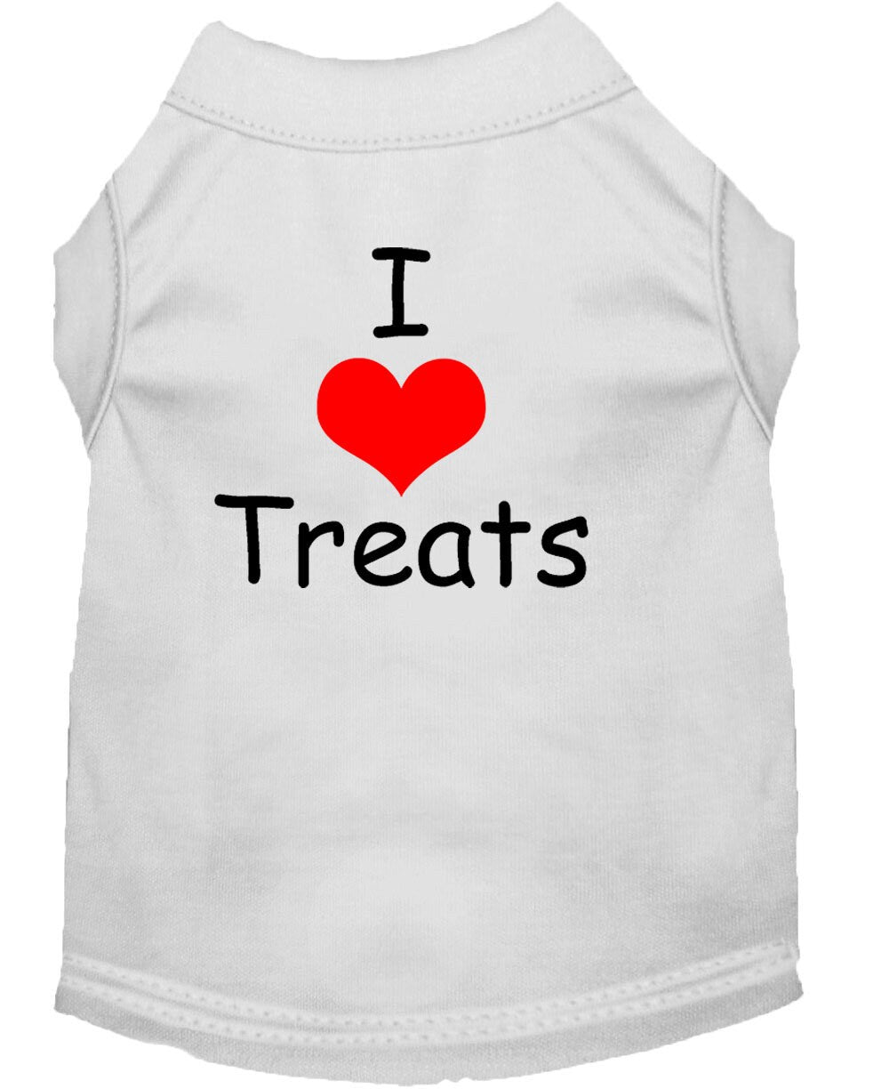 Pet Dog & Cat Shirt Screen Printed, "I Love Treats"