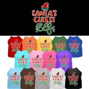 Christmas Pet Dog & Cat Shirt Screen Printed, "Santa's Cutest Elf"