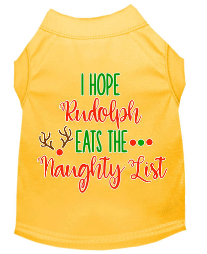 Christmas Pet Dog & Cat Shirt Screen Printed, "I Hope Rudolph Eats The Naughty List"