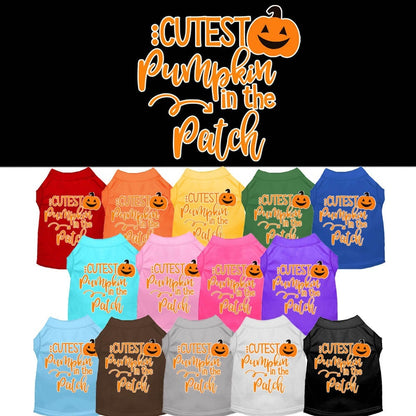 Halloween Pet Dog & Cat Shirt Screen Printed, "Cutest Pumpkin In The Patch"