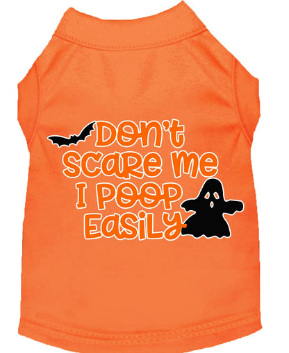 Halloween Pet Dog & Cat Shirt Screen Printed, "Don't Scare Me, I Poop Easily"