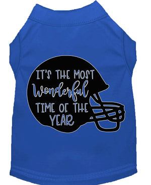Pet Dog & Cat Shirt Screen Printed, "It's The Most Wonderful Time Of The Year (Football)"