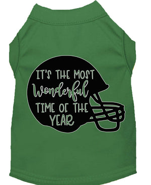 Pet Dog & Cat Shirt Screen Printed, "It's The Most Wonderful Time Of The Year (Football)"