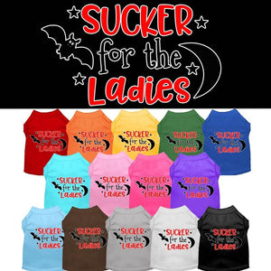 Pet Dog & Cat Shirt Screen Printed, "Sucker For The Ladies"