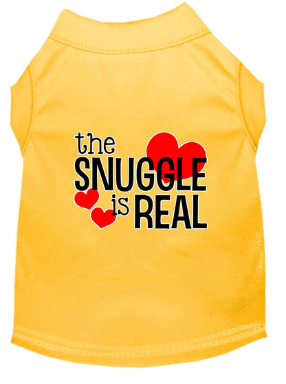 Pet Dog & Cat Shirt Screen Printed, "The Snuggle Is Real"