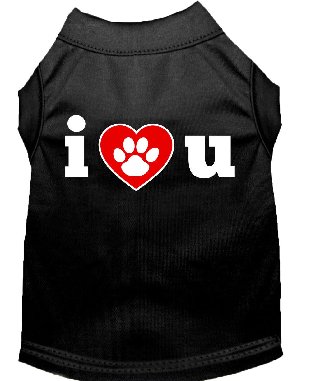 Pet Dog & Cat Shirt Screen Printed, "I Love You"