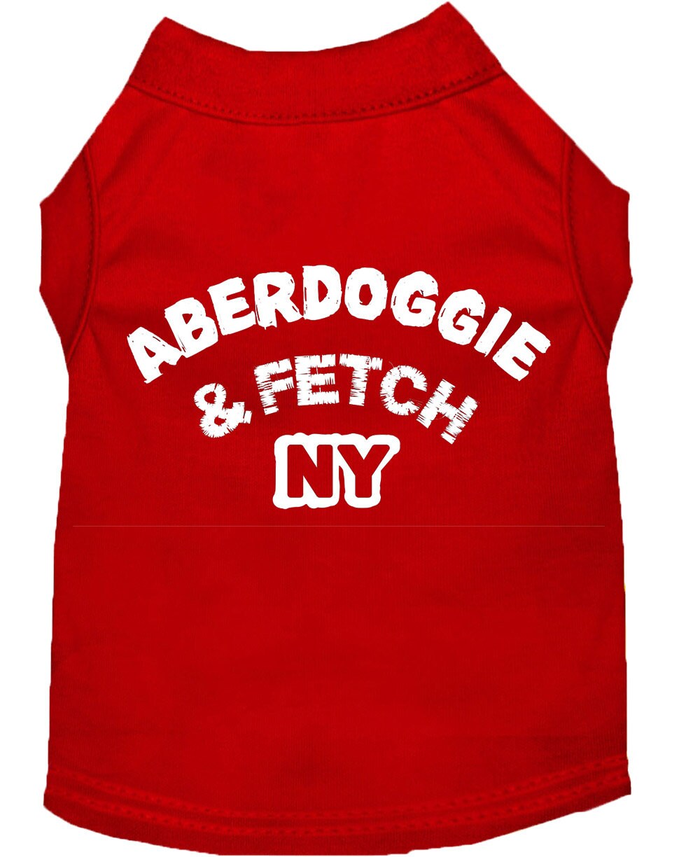 Pet Dog & Cat Shirt Screen Printed, "Aberdoggie and Fetch NY"