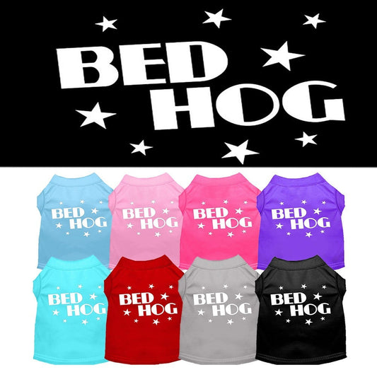 Pet Dog & Cat Shirt Screen Printed, "Bed Hog"