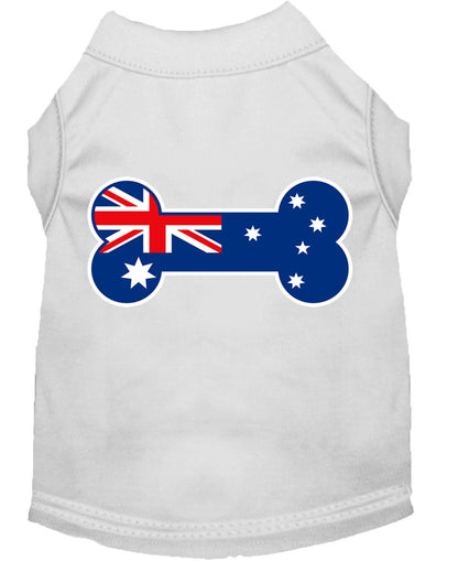 Pet Dog & Cat Shirt Screen Printed, "Bone Shaped Australian Flag"