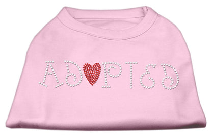 Pet Dog & Cat Shirt Rhinestone, "Adopted"